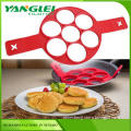 7 Cavity Pancake Mold Flippin Non Stick Egg Omelets Silicone Ring Maker Tools